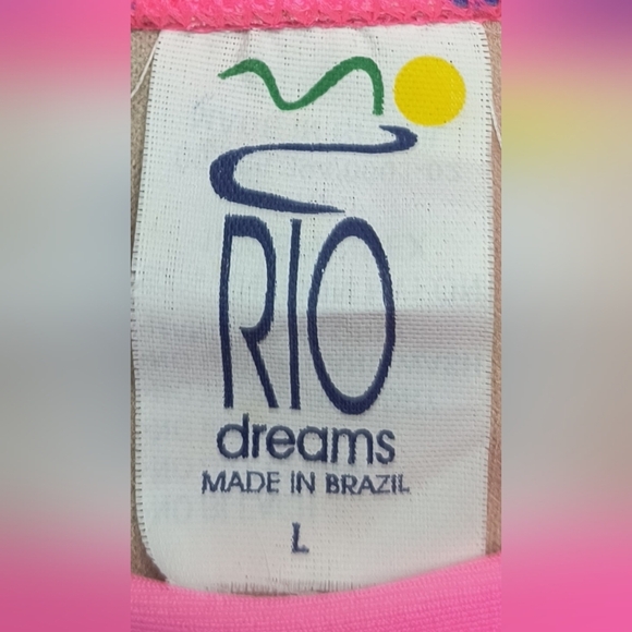 Rio Dreams Pink Floral Resortwear Beach Vacation Summer Bikini Set L NWT - Picture 4 of 7